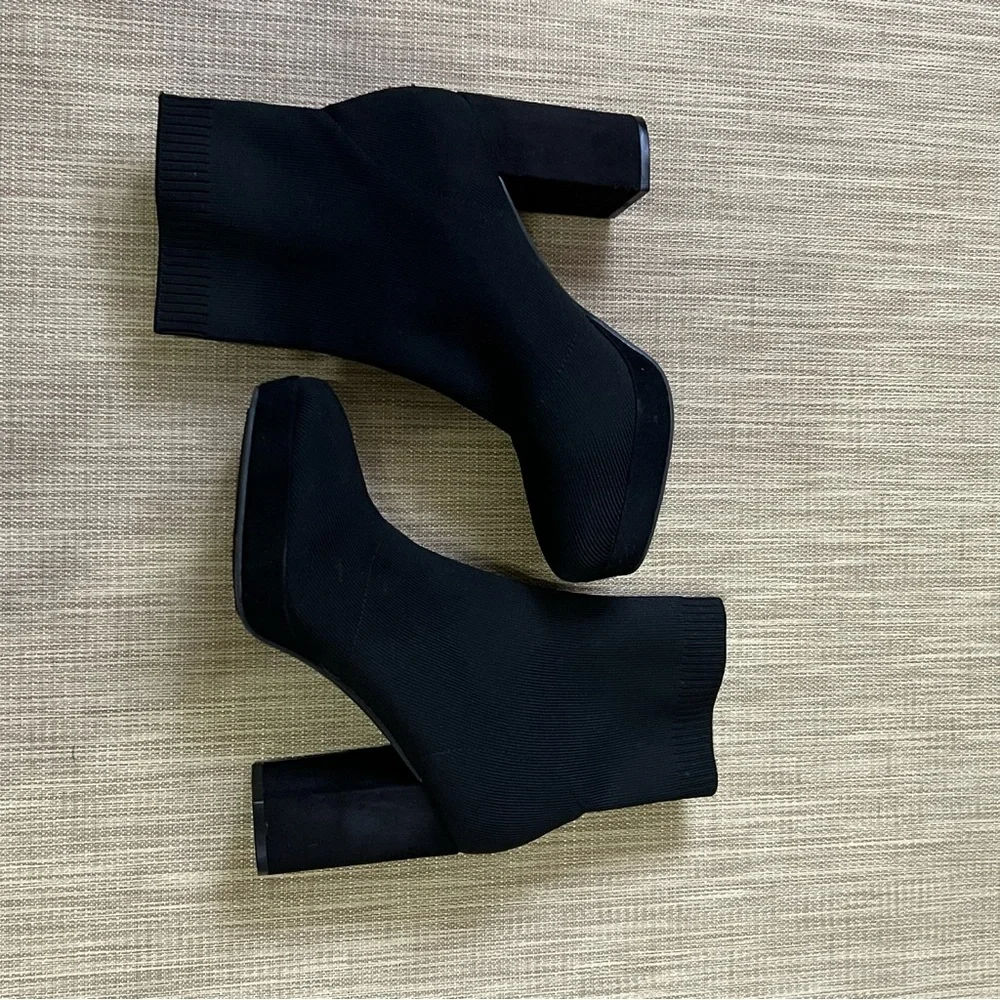 MIA Kaya Black Platform Sock Booties Women's Black Size 8.5 - Picture 6 of 13